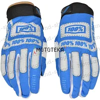 Перчатки мото 100% №2 light blue/white (L) мотокросс