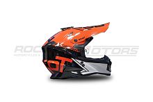 Шлем кроссовый ROCKOT (Рокот) RM-217 Trick (XL) (серый/красный/черный глянцевый)