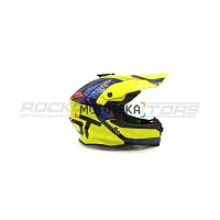 Шлем кроссовый ROCKOT (Рокот) RM-217 Evo GL (M) (жёлтый/чёрный/красный глянцевый)