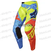 Штаны для мотокросса (детские) FOX (Фокс) №2 / Blue/Neon-Green (рост 145-155 см)
