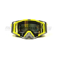 Очки кроссовые ROCKOT (Рокот) RM-323 (лайм-серый/золотистая, Anti-Scratch)