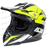 Шлем мото кроссовый HIZER (Хайзер) 915 №7 (L) neon/yellow/white