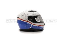 Шлем интеграл с очками ROCKOT (Рокот) RM-133 Daring (XL) (белый/синий/красный глянцевый)
