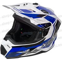 Шлем мото кроссовый HIZER (Хайзер) J6801 №6 (L) white/blue