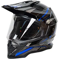 Шлем мото мотард HIZER (Хайзер) B6197-1 №6 (L) black/blue