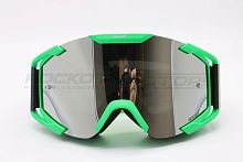 Мотоочки кроссовые ROCKOT (Рокот) RM - 378 (зеленый/серебристая, REVO Light, Anti - Scratch)