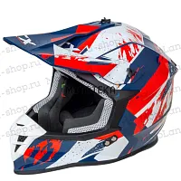 Шлем мото кроссовый GTX 633 №3 (L) BLUE/RED WHITE