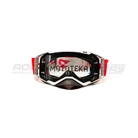 Очки кроссовые ROCKOT (Рокот) RM-135 (белый-чёрный/прозрачная, Anti-Scratch)