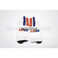 Мотоперчатки кроссовые 100% #3 (XL, белый/синий/красный)