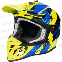 Шлем мото кроссовый GTX 633 №1 (XL) FLUO YELLOW/BLUE BLACK