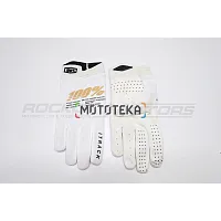 Мотоперчатки кроссовые 100% #4 (L, белый)