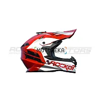 Шлем кроссовый ROCKOT (Рокот) RM-217 Crimson GL (XL) (красный/белый/серый глянцевый)