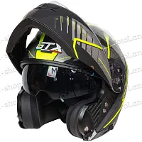 Шлем мото модуляр GTX 550 №3 (XL) BLACK/FLUO YELLOW GREY (2 визора)