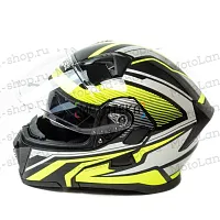 Шлем мото модуляр HIZER (Хайзер) J5906 №1 (L) black/neon yellow (2 визора)