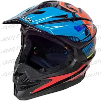 Шлем мото кроссовый HIZER (Хайзер) J6803 №3 (S) BLACK/BLUE