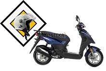 Скутер SYM (Сим) Orbit 50 синий + мотошлем SYM серый