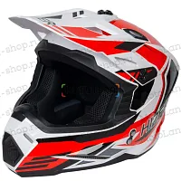 Шлем мото кроссовый HIZER (Хайзер) J6801 №5 (M) white/red