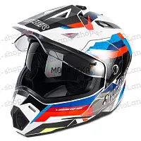 Шлем мото мотард HIZER (Хайзер) J6802 №7 (XL) ADVENTURE (2 визора)