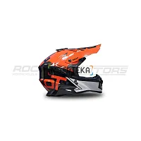 Шлем кроссовый ROCKOT (Рокот) RM-217 Trick (XXL) (серый/красный/чёрный глянцевый)