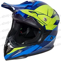 Шлем мото кроссовый HIZER (Хайзер) 915 №6 (L) havy/neon/yellow/blue