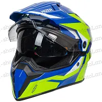 Шлем мото мотард HIZER (Хайзер) J6808 №2 (M) yellow/blue