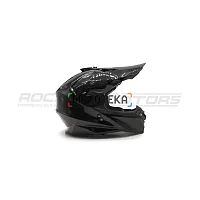 Шлем кроссовый ROCKOT (Рокот) RM-217 Dark GL (XXL) (чёрный глянцевый однотонный)