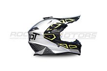 Шлем кроссовый ROCKOT (Рокот) RM-217 Unit GL (L) (серый/зеленый/черный глянцевый)