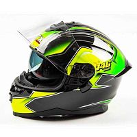 Шлем мото интеграл GTX 5672 (L) #3 BLACK/FLUO YELLOW GREEN (2 визора)