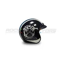 Шлем открытый с козырьком ROCKOT (Рокот) RM-391 Classic Style (XS) (чёрный глянцевый)