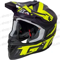 Шлем мото кроссовый GTX 633 №8 (XXL) BLACK/FLUO YELLOW GREY