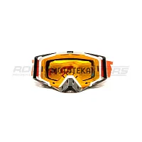 Очки кроссовые ROCKOT (Рокот) RM-323 (белый-чёрный/красная, Anti-Scratch)