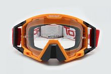 Мотоочки кроссовые ROCKOT (Рокот) RM - 375 (оранжевый - черный/прозрачная, Anti - Scratch/Anti - Fog)