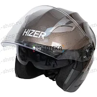 Шлем мото открытый HIZER (Хайзер) B208 №1 (S) gray (2 визора)