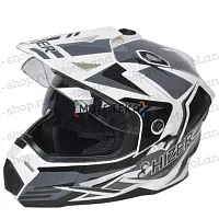 Шлем мото мотард HIZER (Хайзер) J6802 №4 (S) white/gray (2 визора)
