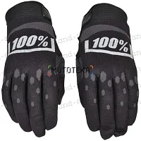 Перчатки мото 100% №6 black/gray (XL) мотокросс