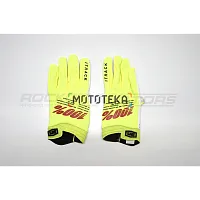 Мотоперчатки кроссовые 100% #4 (XL, лайм)