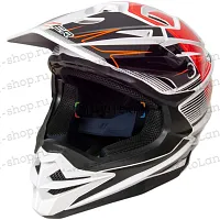 Шлем мото кроссовый HIZER (Хайзер) J6803 №1 (S) WHITE/ORANGE