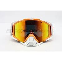 Очки кроссовые ROCKOT (Рокот) RM-323 (оранжевый-белый/оранжевая, REVO Light, Anti-Scratch/Anti-Fog)