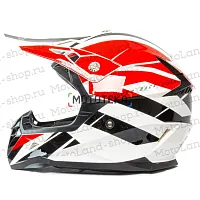 Шлем мото кроссовый HIZER (Хайзер) 915 №9 (M) white/red/black