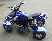 Электроквадроцикл GreenCamel (ГринКэмел) Гоби K22 Сине-белый (36V 500W R4 Цепь) (машинокомплект)