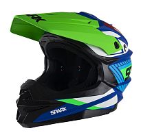 Шлем мото кроссовый SPARX Fenix Gravity (JK6803) сине-зеленый матовый XL