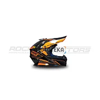 Шлем кроссовый ROCKOT (Рокот) RM-217 Kinetic GL (L) (чёрный/оранжевый глянцевый)