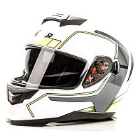 Шлем мото интеграл HIZER (Хайзер) J5318 (S) #2 white/yellow (2 визора)