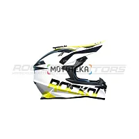 Шлем кроссовый ROCKOT (Рокот) RM-217 Adrenalin GL (L) (белый/жёлтый/чёрный глянцевый)
