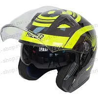 Шлем мото открытый HIZER (Хайзер) J228 №1 (XL) black/neon yellow