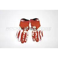 Мотоперчатки кроссовые 100% #5 (M, белый/красный)