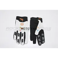 Мотоперчатки кроссовые FOX #1 (XL, белый/чёрный)