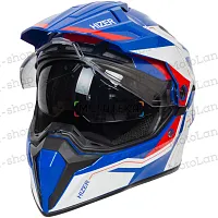 Шлем мото кроссовый HIZER (Хайзер) J6808 №3 (S) white/blue/red